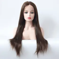 V'NICE синтетические волосы на кружеве парик прямой натуральный волос Средняя часть пепельно-коричневый парик женский длинные натуральные