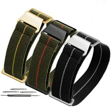 20 21 22 мм французских войск парашют сумка для НАТО эластичный нейлоновый ремень общего самых лучших брендов, Wacthband планки вахты диапазона военный браслет