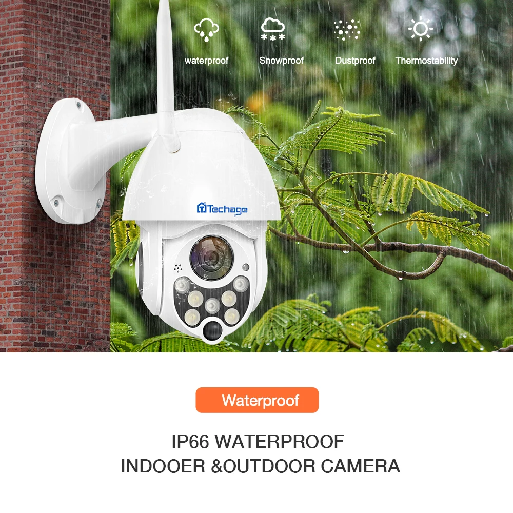 Techage 1080P 2MP Беспроводная PTZ IP камера скорость купольная wifi безопасности Открытый P2P