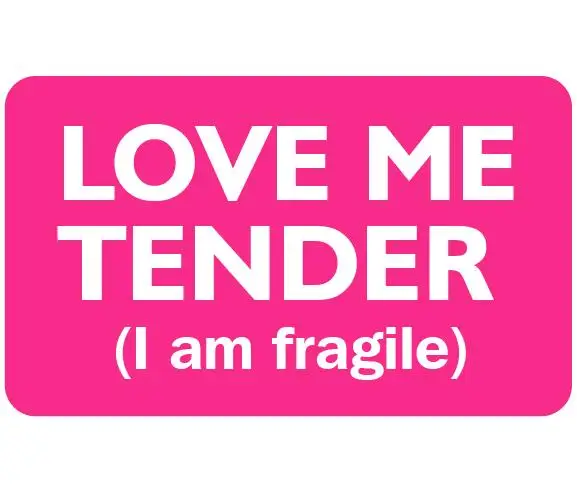 

4000 pcs/lot 5x3cm LOVE ME TENDER i am fragile Self-adhesive Paper label sticker, Item No.SL16