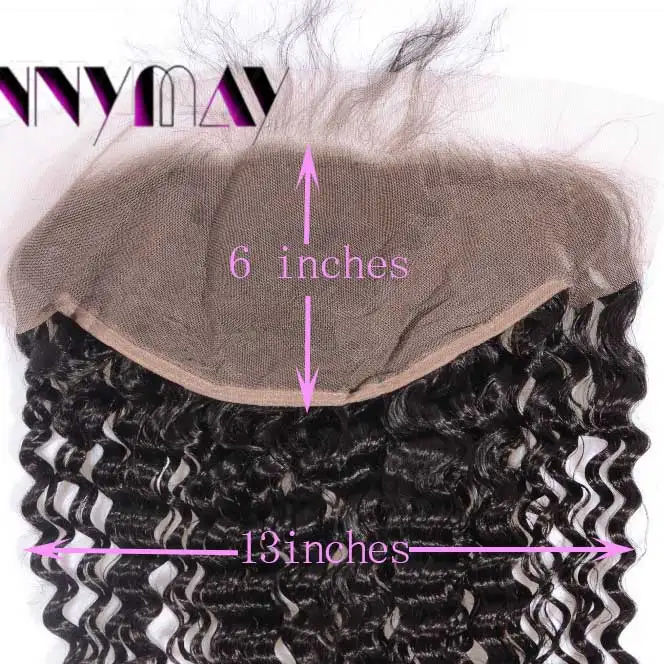 Sunnymay 13x6 Lace Frontal Closure Deep Wave Peruvian Vrigin Hair Per Plucked Natural hair Line Baby Hair Bleached Knots