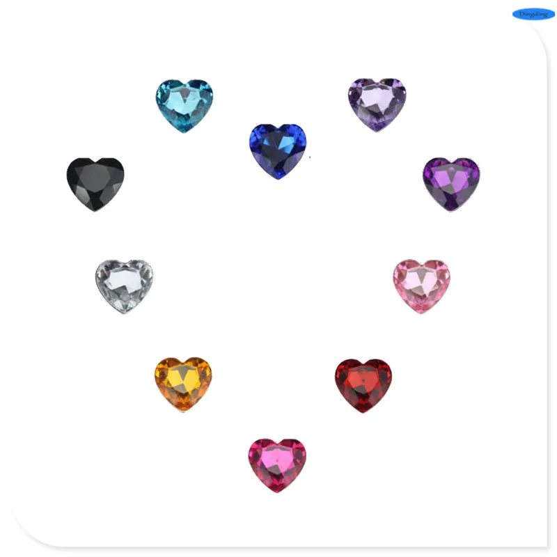 

Stainless Steel Silver Metal Multi-Functional Plug Crafts Colorful Heart Shape Crystal Jewelry Figurines Alloy Plug