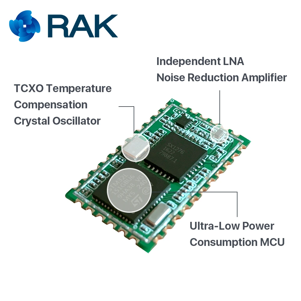 RAK811 низкая мощность Lora Модуль UART к последовательному AT Command модуль беспроводной связи LORAWAN протокол частота 868/915 MHZQ107