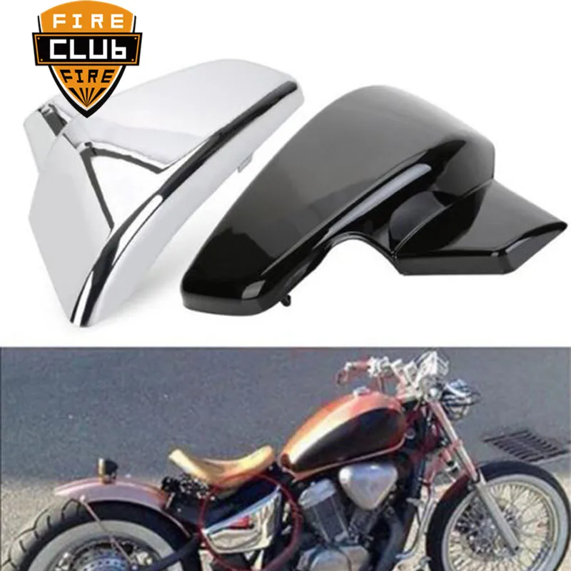 Черный аккумулятор боковая крышка мотоцикла для Honda VLX 600 1999-2008 VT 600 C CD Shadow VLX Deluxe STEED400 1999-2007