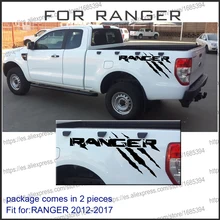 free shipping 2PC paw power including right and left for Ford Ranger 2012 2013 2014 2015 2016 2017 Vertical Bed Stripe Kit