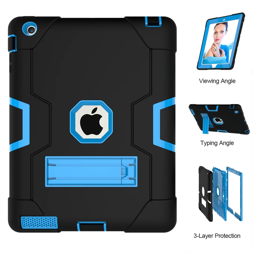 Противоударный силиконовый чехол для Apple iPad 2 3 4 A1458 A1459 A1460 A1416 A1397|Чехлы планшетов и