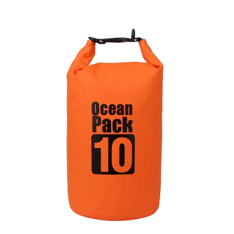 2L 5L 10L 20L бочкообразные 500D ПВХ речной треккинг дрейфующий уплотнение рафтинг сумки океан пакет Водонепроницаемый Сухой сумки открытый задний - Цвет: 10L