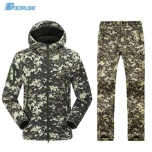 Military uniform multicam army softshell uniform tactical pants and jacket camouflage hunting clothes ghillie suit for mens