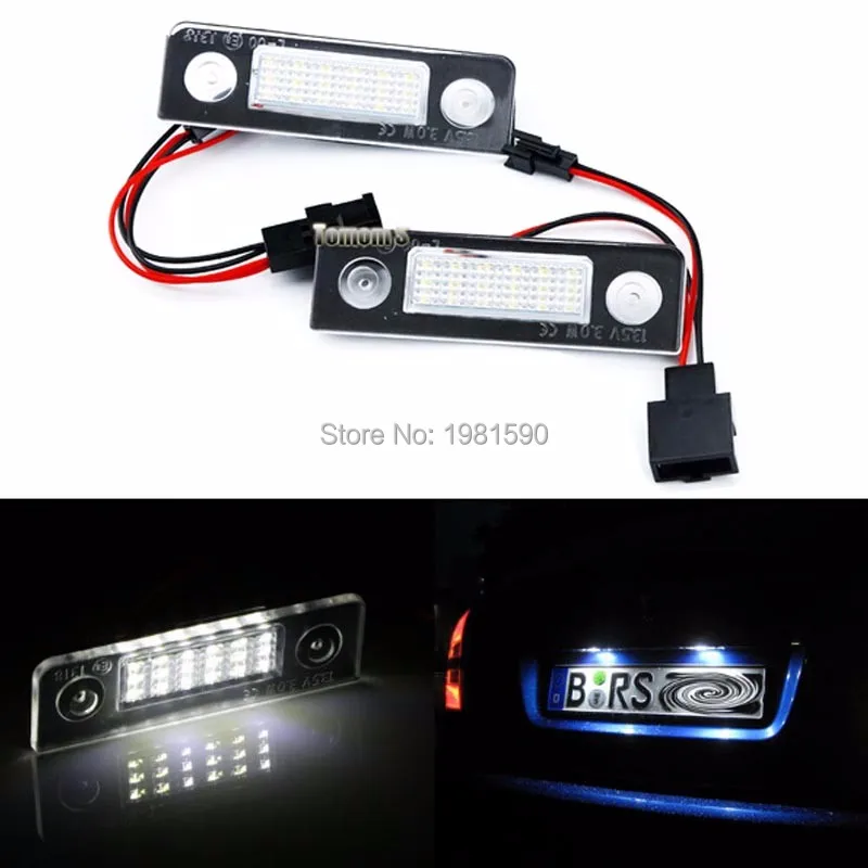 2x Free Error Car rear 18 SMD LED number plate light for Skoda Roomster 5J Octavia 1Z replacement auto accessory parts