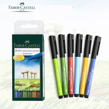 Faber Castell Pitt Artist Pen B коробка из " ландшафтный дизайн, ассорти, яркий" FC167105, Цветная кисть Ручка искусство маркеры кошелек набор