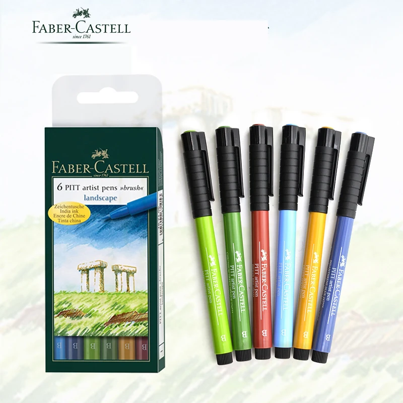 Faber Castell Pitt художественная Ручка B коробка из 6 'ландшафтный дизайн в