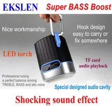 EKSLEN P1 Bluetooth Speaker with font b Radio b font FM TF card Micro SD LED