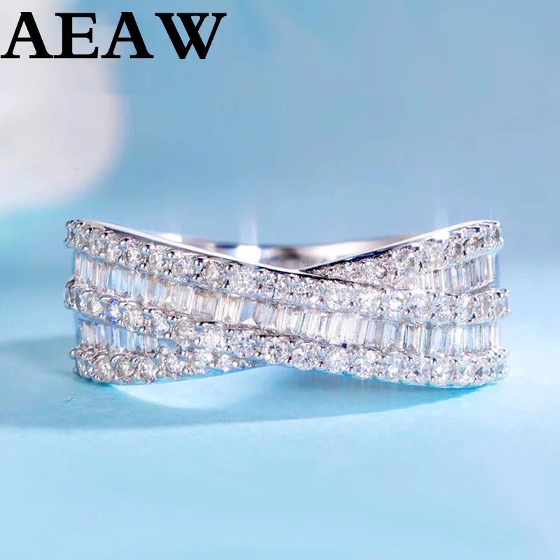 Твердое 14K золото 0.63ct алмазное обручальное кольцо Круглый багет огранки