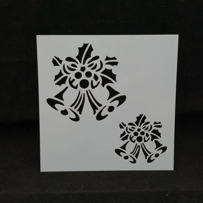 

13*13 Christmas bell pvc Layering Stencils for Diy scrapbook coloring,painting stencil,home decor diy etc. Product image