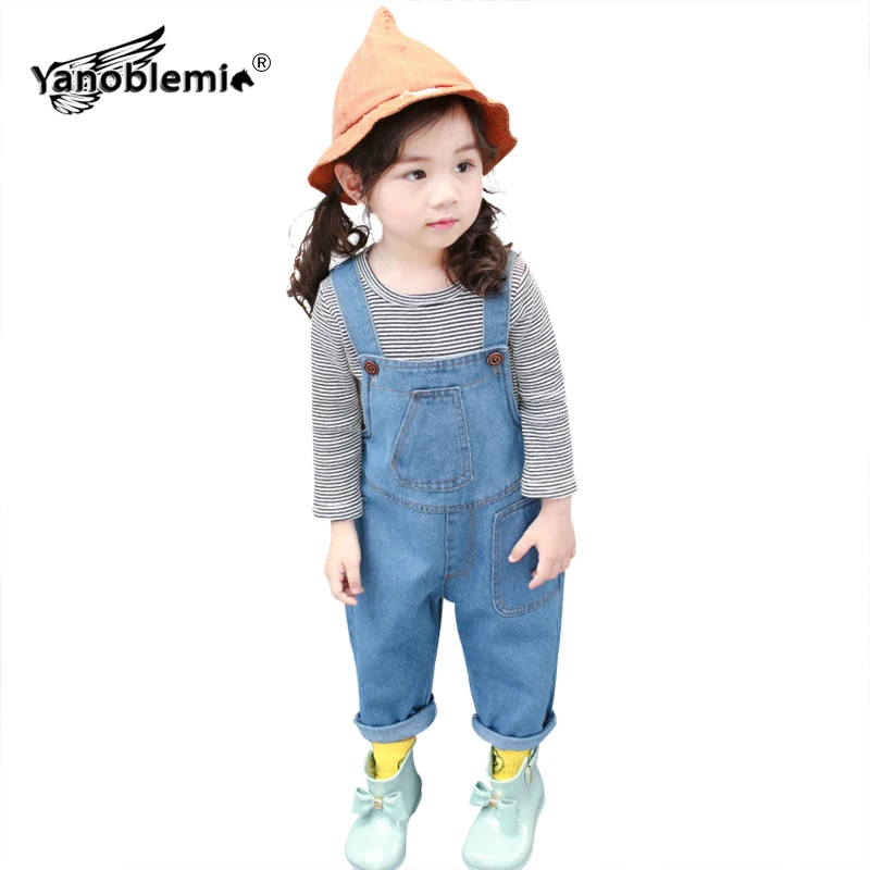 

Girls Boys Jumpsuits Loose Solid Button Denim Overalls Baby Toddler Oblique Pocket Bib Overalls Kids Girl Jumpsuit Boy Bib Jeans