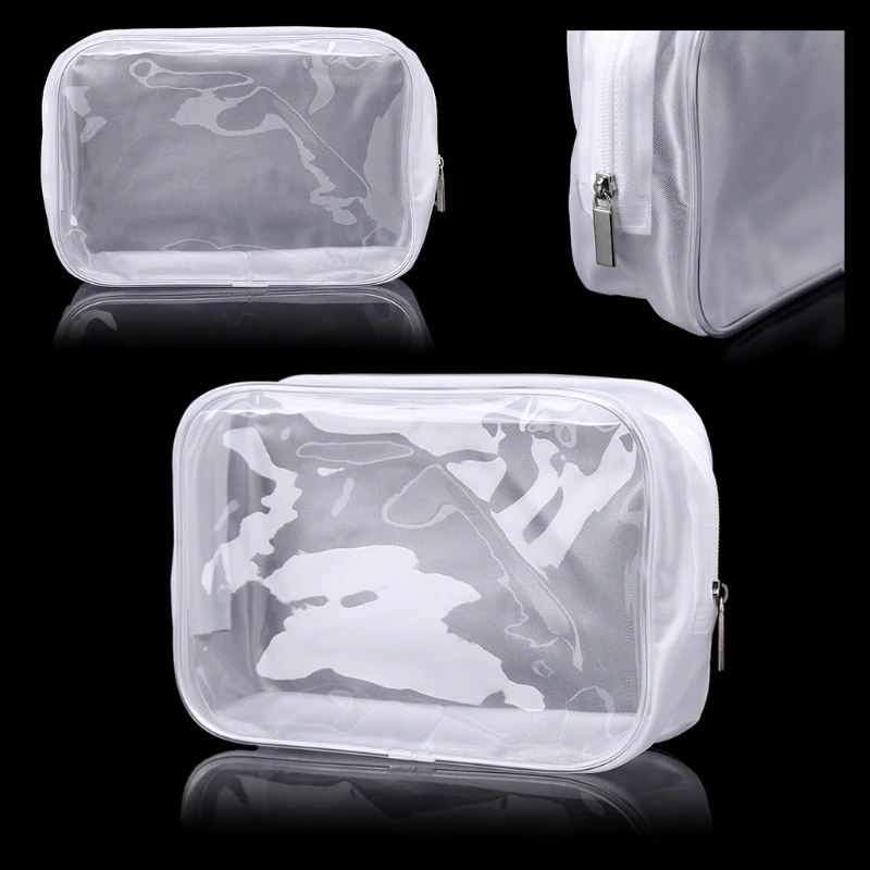 المرأة حقيبة مستحضرات تجميل بلاستيكية أنيقة السفر فتاة واضح المحمولة الحقيبة الزينة شفافة للماء حقائب جديد THINKTHENDO