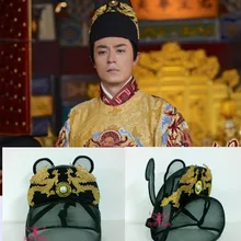 4 вида конструкций Золотая черная шляпа императора династии Мин имитирует земной император WanLi сетчатая шапка мужская Тиара для ТВ императорская докторская