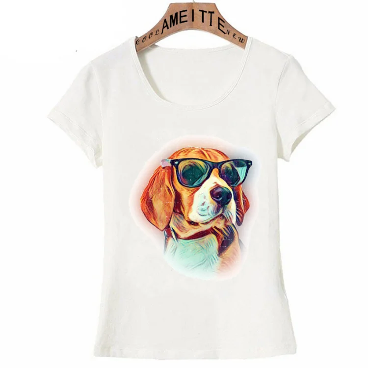 Новые летние модные женские футболки кавалер Кинг Шарль спаниель неоновые солнцезащитные очки для собак футболки повседневные топы в хипстерском стиле женские футболки
