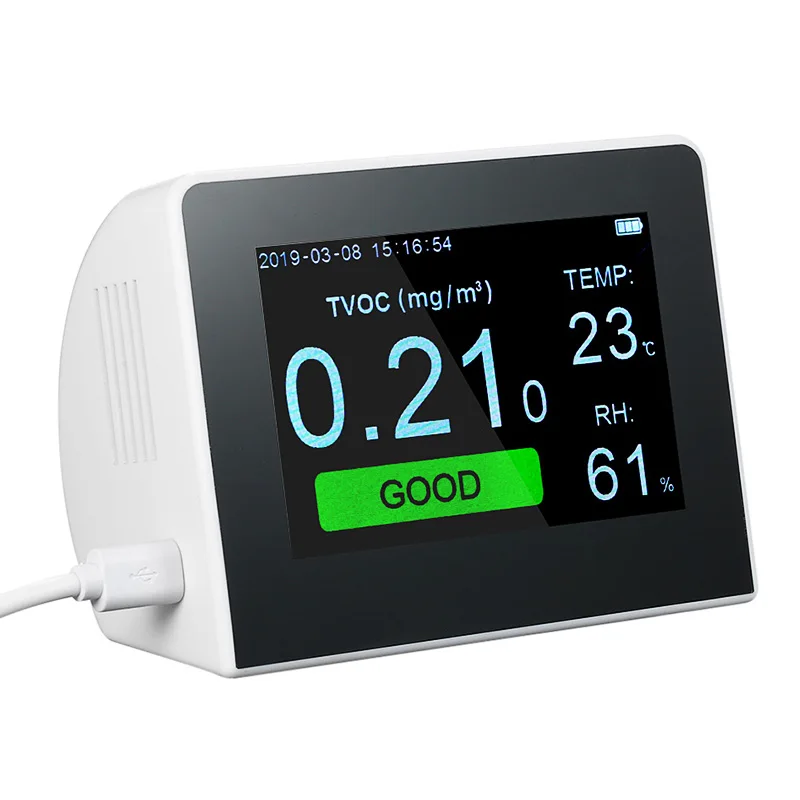 

Air Quality Detector PM1.0 PM2.5 PM10 Gas Analyzer HCHO TVOC Formaldehyde Temperature Humidity Meter Indoor OutdoorGas Monitor