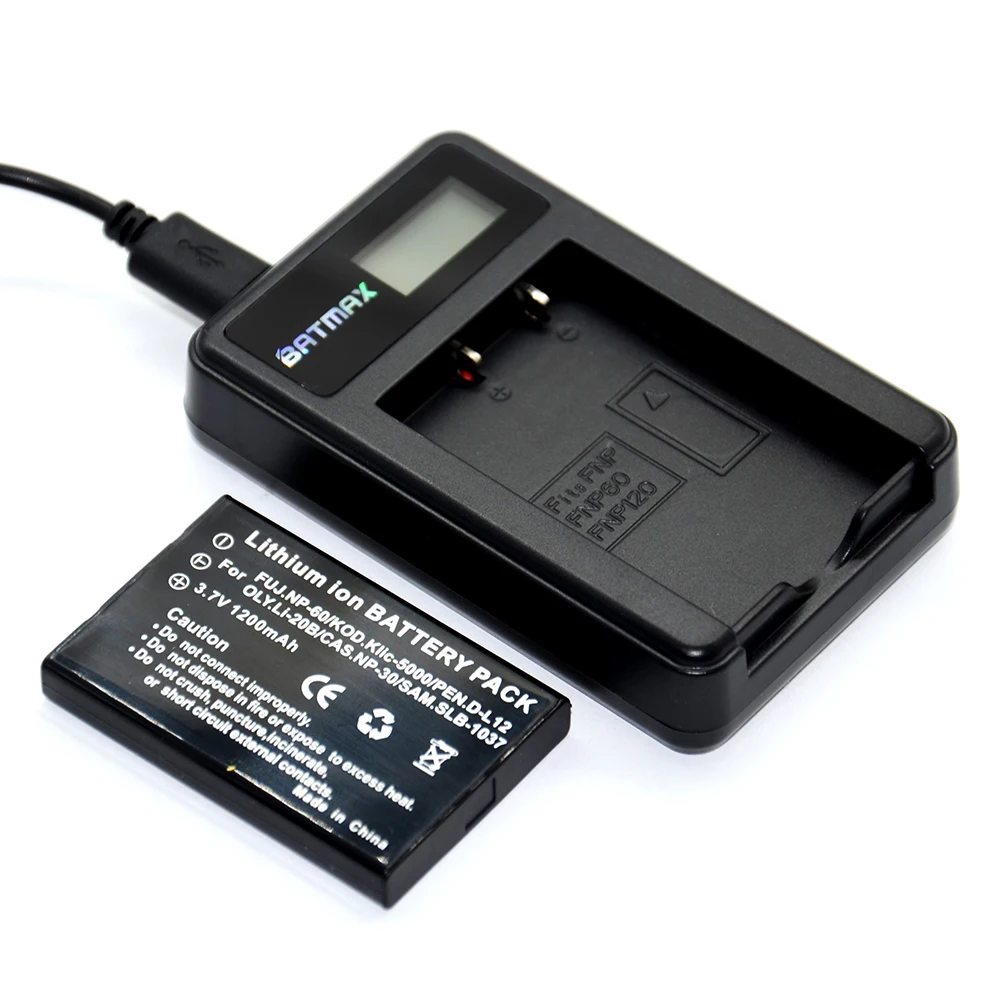 

1200mAh 3.7V FNP-60 NP60 Camera Li-ion Battery Pack&USB LCD Charger for FUJIFILM FUJI FinePix M603 F401 F410 F601 50i Zoom