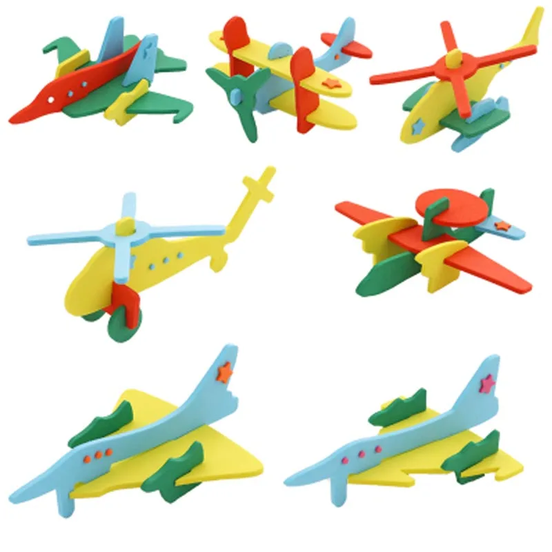5Set Paper Aircraft 3D Puzzles Jigsaw Model Toys For Kids DIY Craft Gift