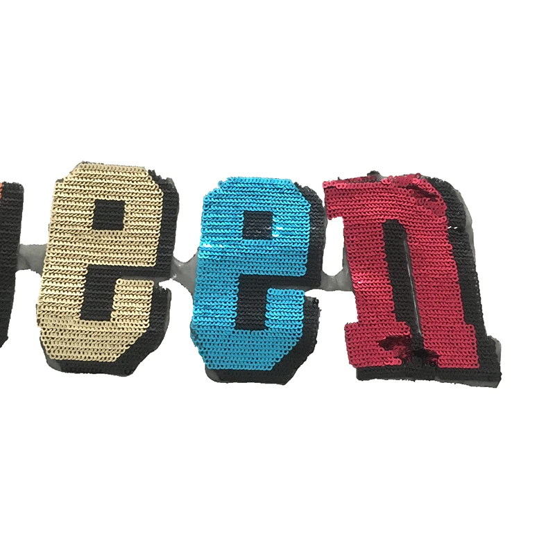 Красочные пришитые железные наклейки с блестками для одежды Q Queen и аппликацией
