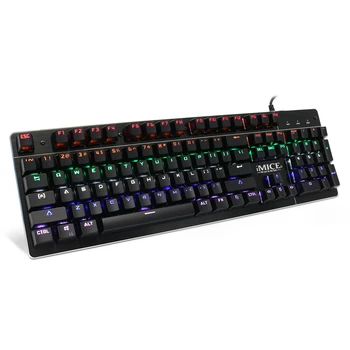 Mechanical Keyboard Blue Switch Gaming Keyboard with Backlight 104 Keys Wired Backlit Gamer Keyboards for Computer Game