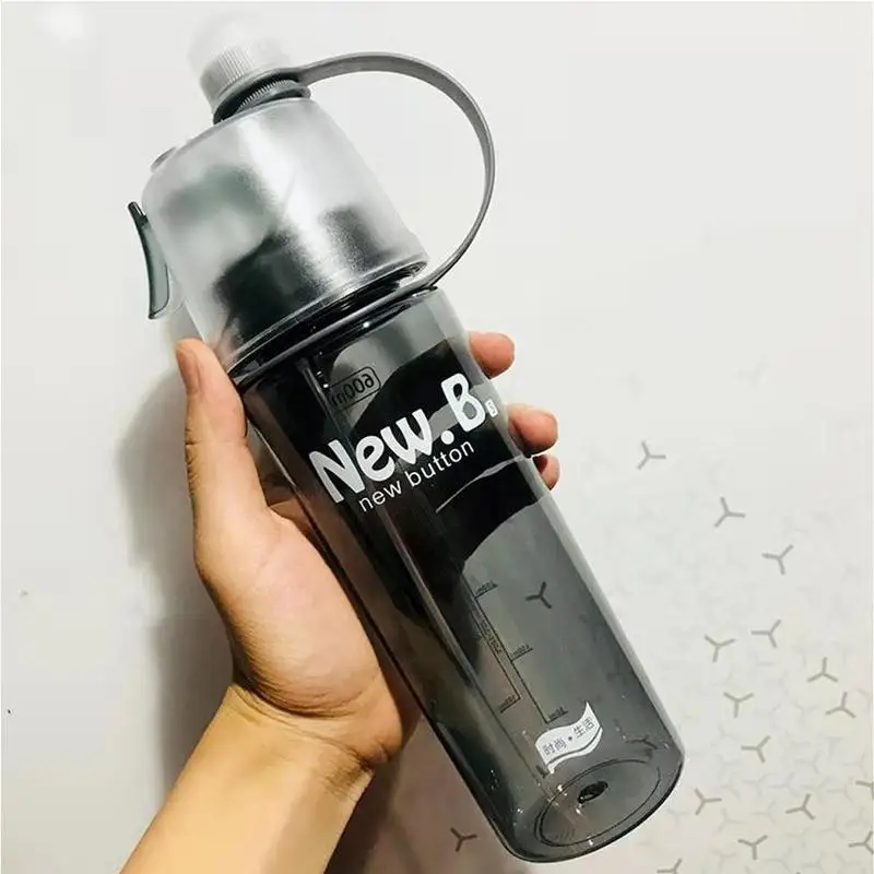 

2019 Summer Sports Water Bottle Fish Nature Hike Sport Cycling Mist Spray Water Gym Beach Bottle Leak-proof Drinking Cup 400ml