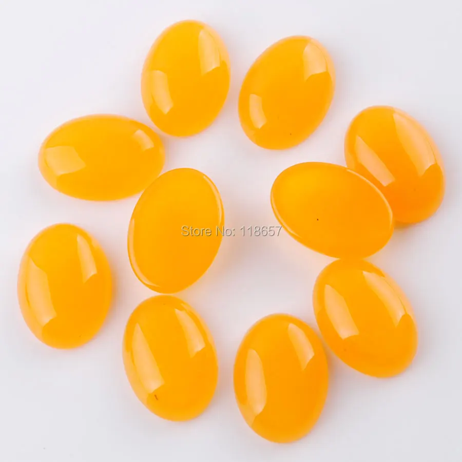 

YOWOST Free Shipping Natural Yellow Jades Gem Stone Flat Back Oval Cabochon CAB No Drill Hole Jewelry 13x18x6mm 10Pcs IU3234