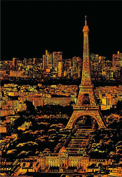 Paris Творческий DIY царапина яркий город ночной вид скребковая живопись мир фотографии с достопримечательностями игрушки для детей развивающие игрушки - Цвет: Paris