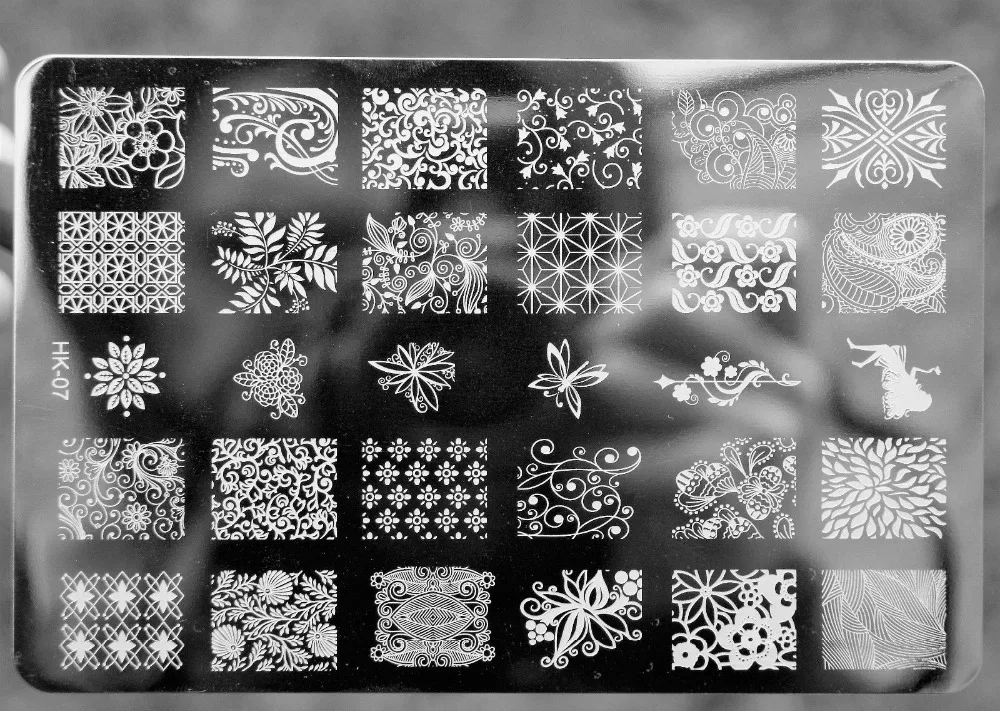 

2017 NEW 14.5*9.5CM HK Large Nail Art Templates Image Stamp Plate Scraper DIY Polish Nail Art Manucure Tools HK-07,free shipping