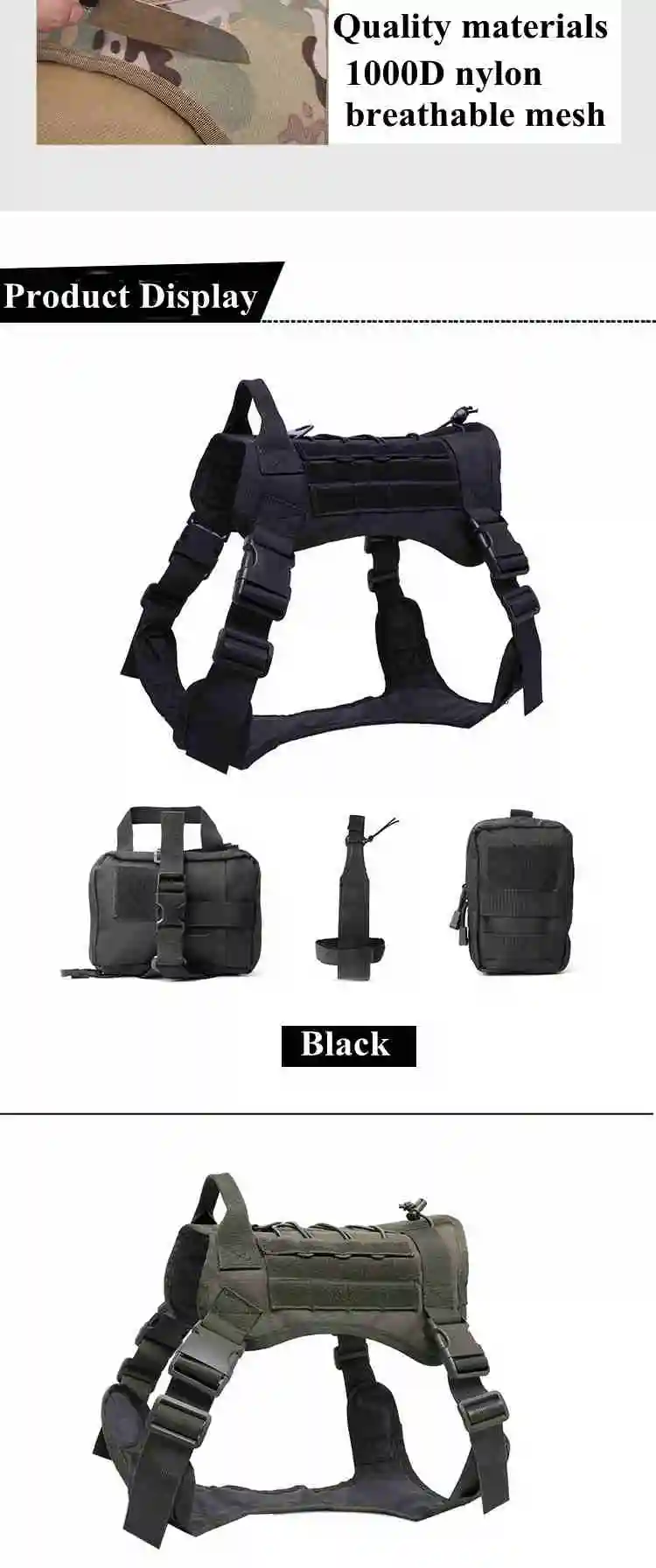 Militar tático cão colete serviço cão modular