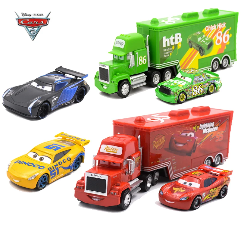 1:55 Disney Pixar Cars 3 игрушки Lightning McQueen Mack Truck Strom Jackson Curz Литые металлические фигурки