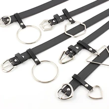 Round buckle Metal Circle Belts for Women Lovely geometry Ring Decorated Belt Female Fashion Woman black Waist Belts gift metallic letters circle ring decorated corduroy graphic hat