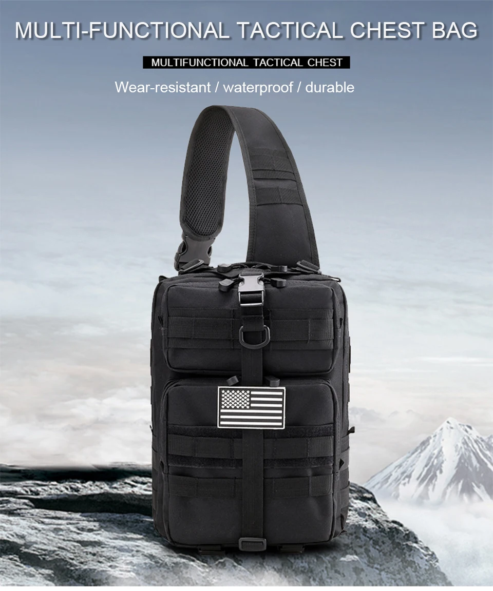 Outdoor Sports Military Bag Tactical Bags Chest Crossbody Bag Pack Waterproof Camouflage Bagpack Shoulder Molle Assault Daypack (1)