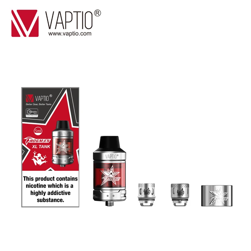 

Vivakita Frogman RTA Tank 2ml/5ml tube vaporizer Electronic Cigarette Drip-tip 0.4ohm atomizer airflow Top Fill fit box mod vape