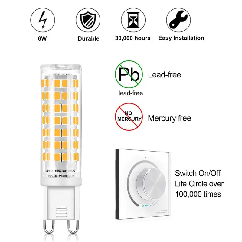 G9 6 Вт светодиодный 76 светодиодный S AC 110 V 220 V G9 светильник светодиодный лампы SMD 2835 Светодиодный G9 свет Декоративный светильник для дома свет