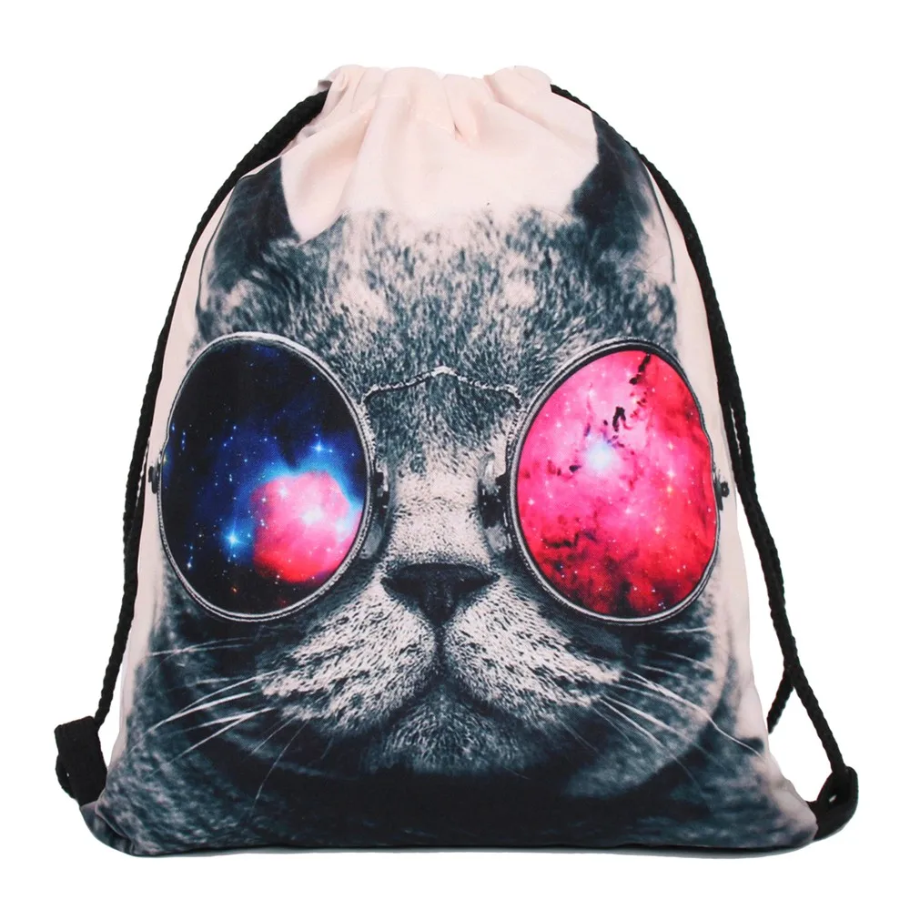 Deanfun женский рюкзак с принтом сумка для пикника mochila feminina harajuku drawstring сумка мужские рюкзаки солнцезащитные очки кошка