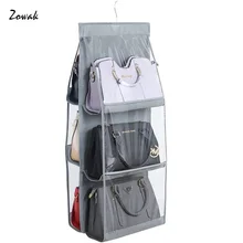 Подвесной органайзер для сумки с 6 карманами для хранения для шкафа, ручные сумки, вешалка для шкафа, кошелек, вешалка, аксессуары, Пылезащитная сумка