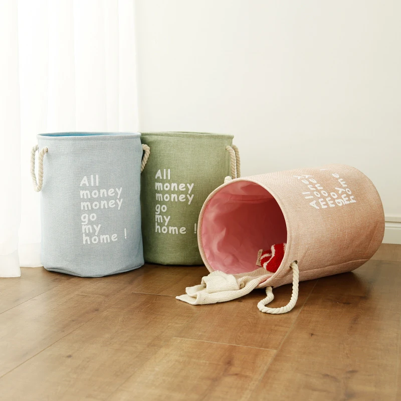 

Creative Multifunction Nordic Simple Home Furnishing Cotton Linen Basket Foldable Laundry Dirty Cloth Toy Storage Bag Organizer