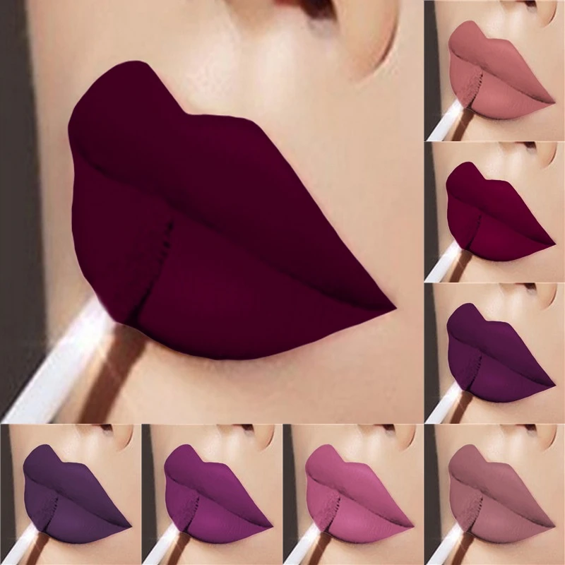 24 Color Matte Lip Gloss Waterproof Long Lasting Liquid Lipstick Makeup Lipgloss Girl Make Up Nude Red Purple Tint Lips Glosses |
