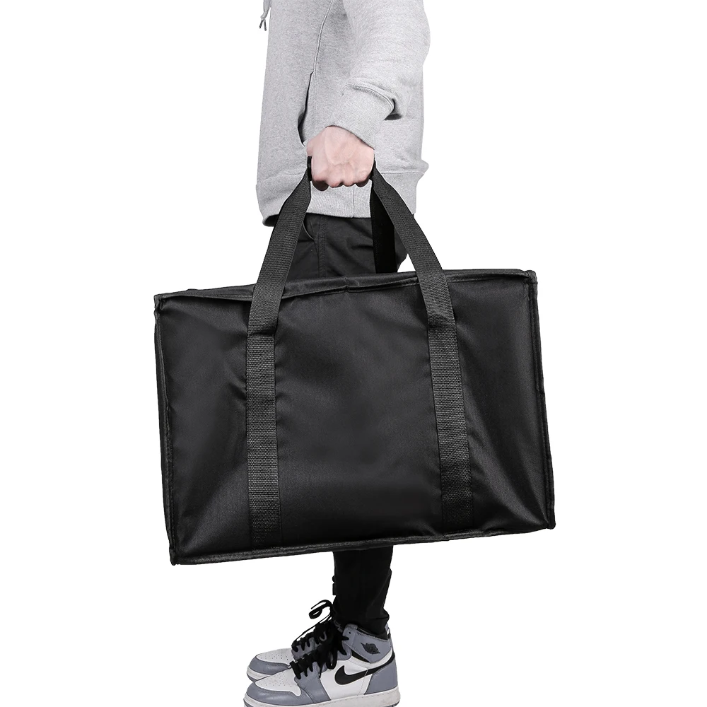 

Pizza & Burger Food Insulated Handbag Large Premium Handles Reinforced Bottom Insulated Food Cooler Bags (50x50x35.5CM)