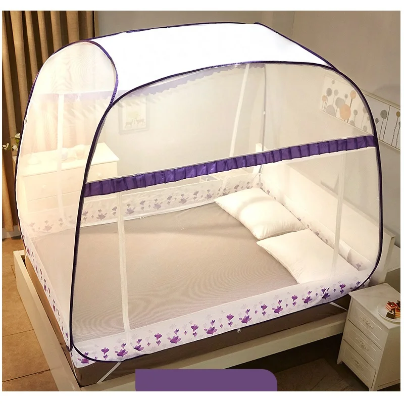 

Purple Mosquito Net For 1.8m Double Bed Summer Netting Tent Portable Large Space Yurt Mosquito Net Bed Canopy 1.5m Bed Nettings