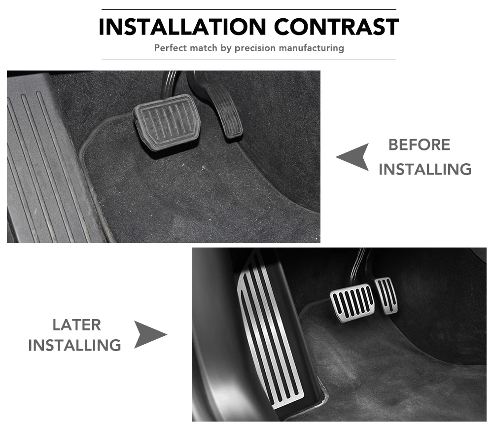 Без бурения для Tesla модель 3- газ топливный тормоз ножной упор педали коврики покрытие аксессуары для автомобиля стиль