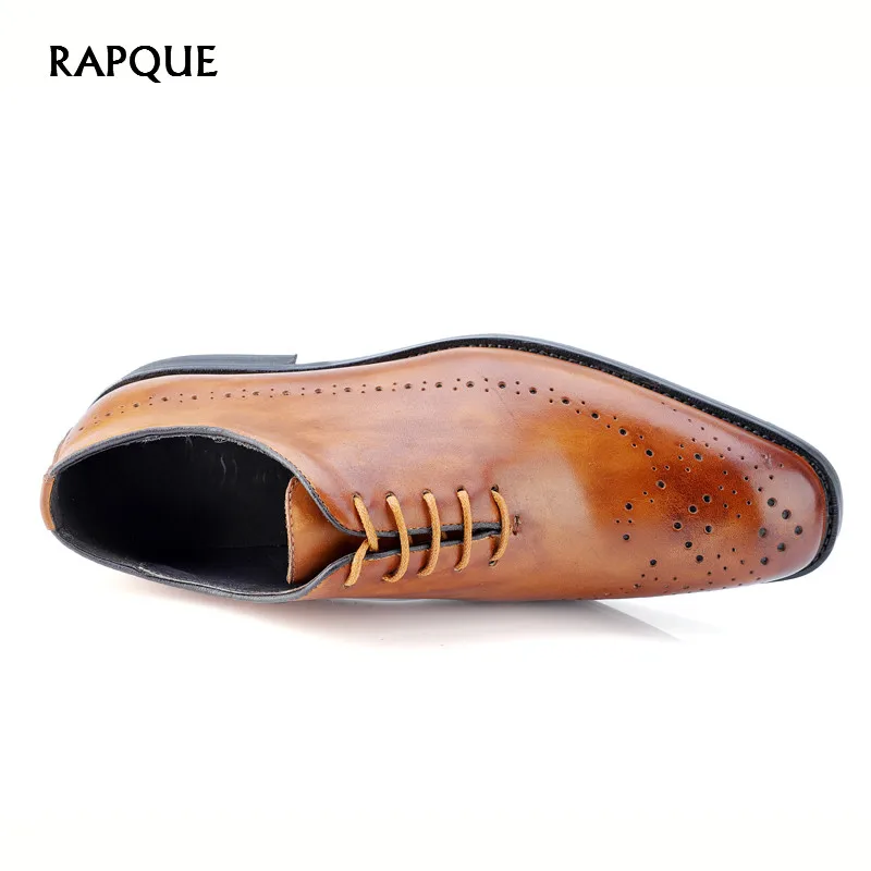 Обувь из натуральной кожи мужские повседневные заостренный носок башмак Формальные модельные туфли мужские Дерби большой размер Мужская обувь высокого качества 36-47