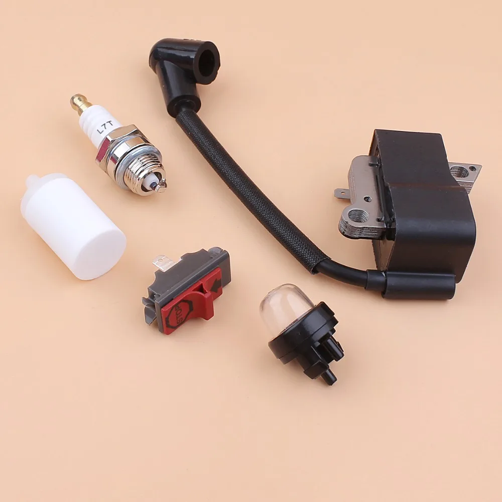 Ignition Coil On/Off Switch Spark Plug Primer Bulb Kit Fit For Husqvarna 235R 232R 232L 240RJ Brush Cutter Trimmer 537038501 brush cutter accessories