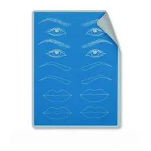 5 шт. синий резиновый брови поддельные кожи 15 см x 20 см Постоянный Макияж татуировка практике кожи для начинающих