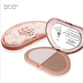 

BOB brand 2 Colors Face Powder Makeup Matte Shimmer Fix Palette Contour palette Compact Cosmetics With Puff makeup