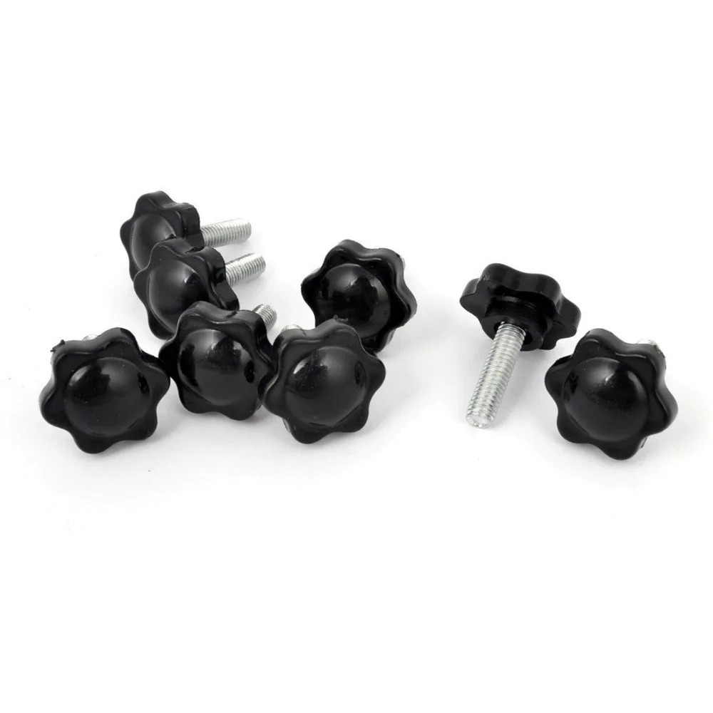 4 Pomos Estrella Con Rosca Hembra M6, Cabeza De 25 Mm, Inserto De Latón, Color Blanco, Ideales Para Maquinaria, Muebles Y Equipos De Bricolaje