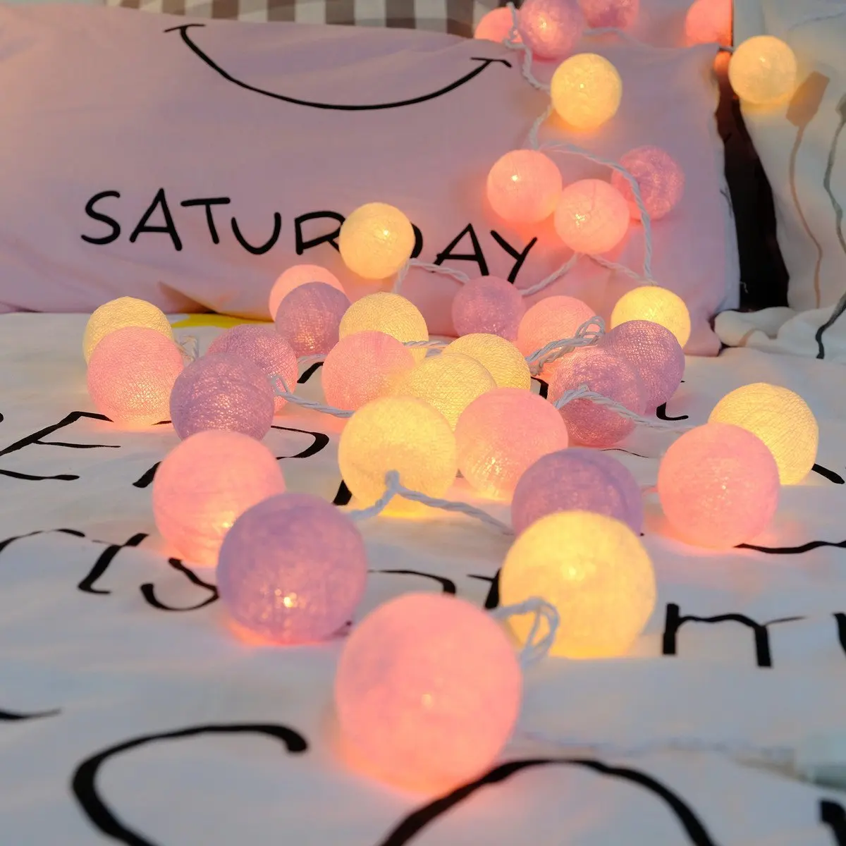 Гирлянда светодиодная теплая белая 4 м внутренняя елка 220 В перем. Тока|fairy lights|cotton